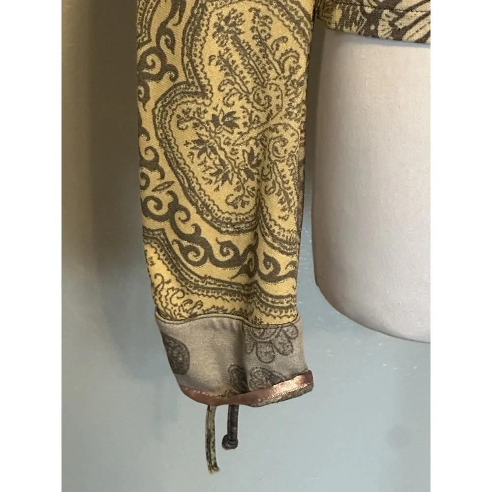 VTG Roberto Cavalli Class Ruched Sleeve Top Womens 46/10  Italy Y2K Maximalist - Picture 3 of 12